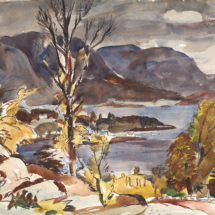 ABT Plockton from Afar, watercolour on paper, 34 x 50 cm